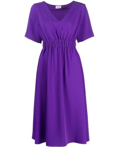 P.A.R.O.S.H. V-neck Belted Dress - Purple