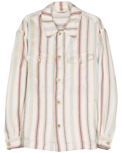 Etro Striped Herringbone Shirt - Natural