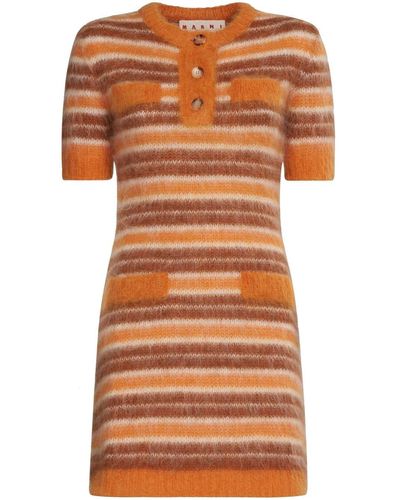 Marni Robe courte à rayures - Orange