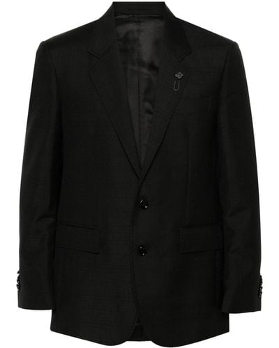 Lardini チェック シングルジャケット - ブラック