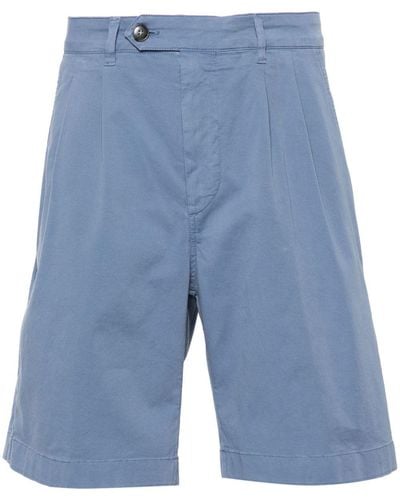Canali Mid Waist Chino Shorts - Blauw