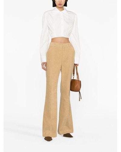 Chloé Corduroy Tailored Flared Trousers - Natural