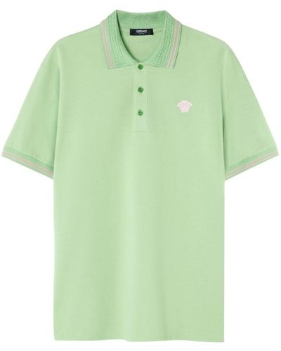 Versace Medusa Head Cotton Polo Shirt - Green