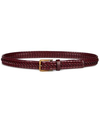 Etro Woven Leather Belt - Red