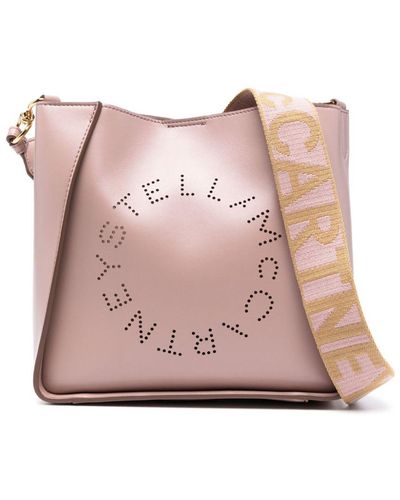 Stella McCartney Schultertasche mit perforiertem Logo - Pink