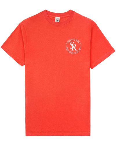 Sporty & Rich Logo-print Cotton T-shirt - Red