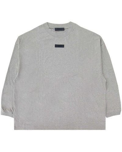 Fear Of God Logo-appliqué Cotton T-shirt - Grey