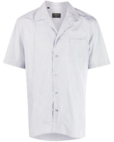 Brioni Camisa Cuban de manga corta - Blanco