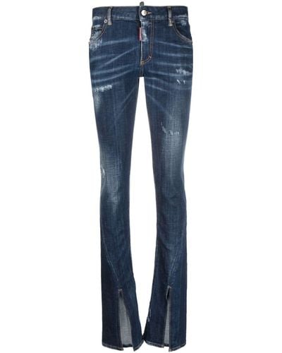 DSquared² Low-rise Bootcut Jeans - Blue