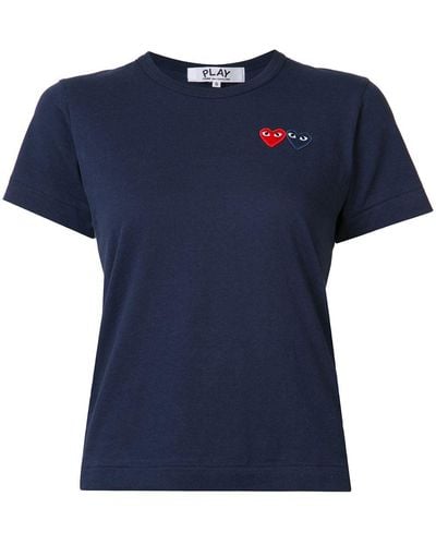 COMME DES GARÇONS PLAY T-Shirt mit Logo-Stickerei - Blau