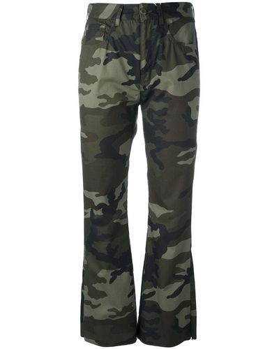 MM6 by Maison Martin Margiela Cropped Camouflage Trousers - Green