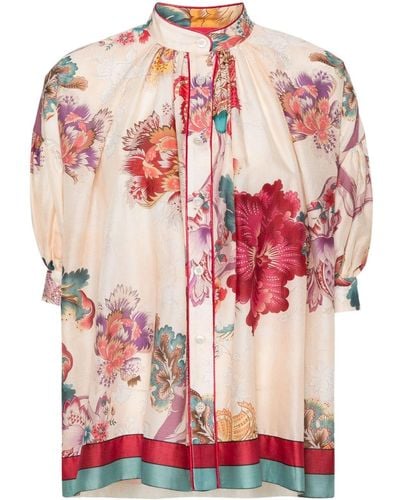 F.R.S For Restless Sleepers Floral-print cotton shirt - Rosa
