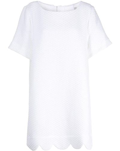 Lisa Marie Fernandez Scallop-hem Shift Mini Dress - White