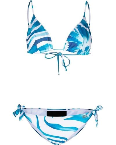 Alberta Ferretti Bikini mit Muster - Blau