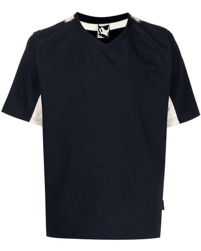 GR10K T-Shirt mit V-Ausschnitt - Blau
