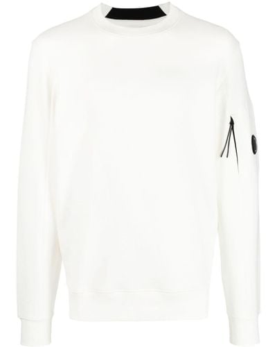 C.P. Company Fleece-Sweatshirt mit Linsen-Detail - Weiß