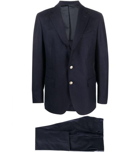 Eleventy Single-breasted Wool Suit - Blue