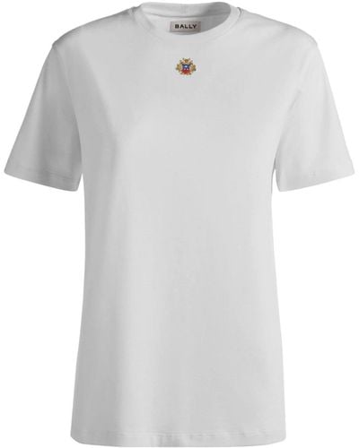 Bally Crest-embroidered Crew-neck T-shirt - White