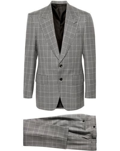 Tom Ford O'connor Checked Wool Suit - Gray