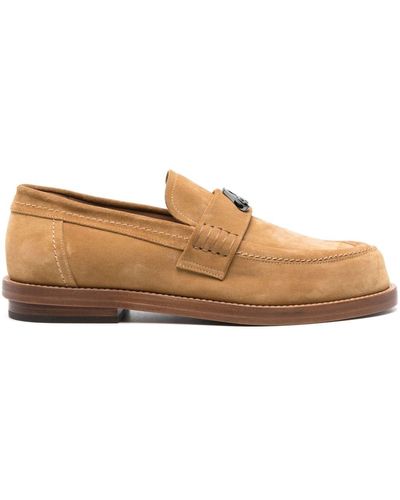 Alexander McQueen Seal Logo Suede Loafers - Brown