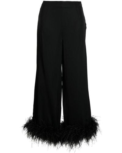 Rachel Gilbert Feather-trim Detailing Trousers - Black