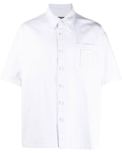 Raf Simons Camisa con parche del logo - Blanco