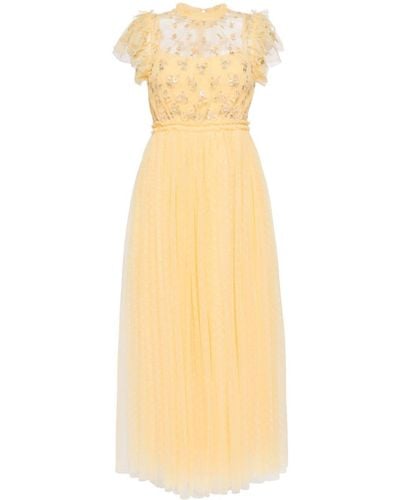 Needle & Thread Rococo Bodice Ankle-lenght Dress - Yellow