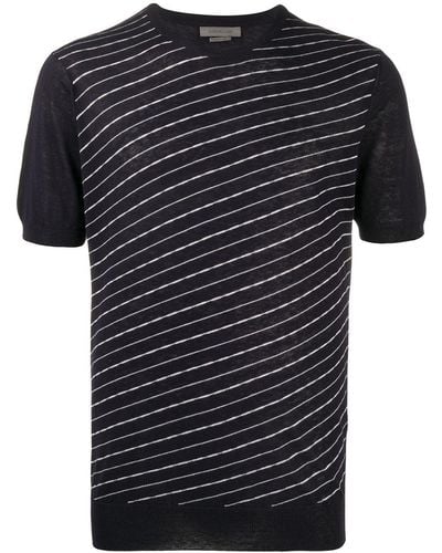 Corneliani Camiseta a rayas - Negro
