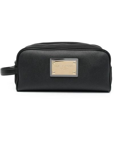 Dolce & Gabbana Logo-plaque Wash Bag - Black