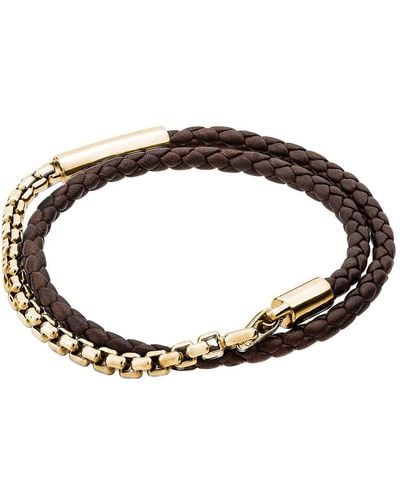 TANE MEXICO 1942 18kt Yellow Gold Chain Rope Bracelet - Brown