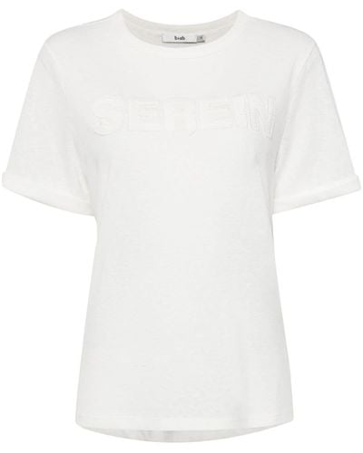 B+ AB パッチディテール Tシャツ - ホワイト