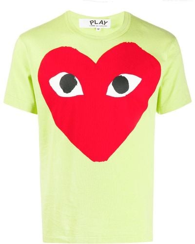 COMME DES GARÇONS PLAY Big Heart Cotton-jersey T-shirt - Green