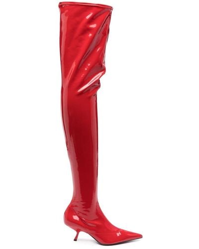 Sergio Rossi Sr Maike 60mm Patent-finish Boots - Red