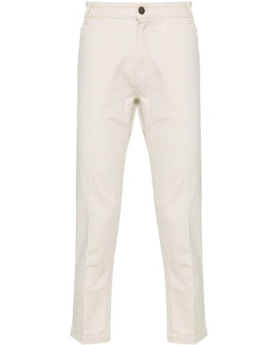 PT Torino Indie Pressed-crease Tapered Trousers - Natural