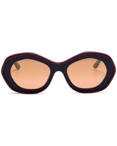 Marni Ulawun Vulcano Geometric-frame Sunglasses - Natural