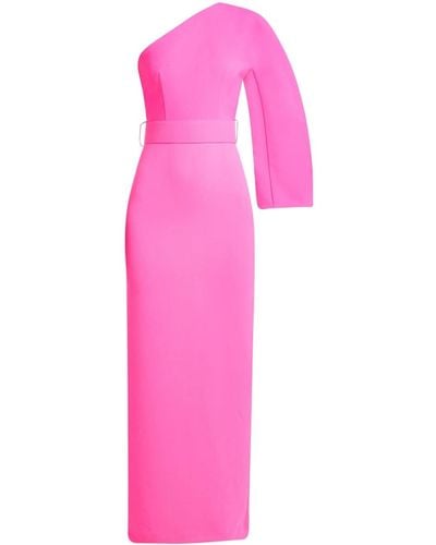 Solace London One-shoulder Belted Maxi Dress - Pink