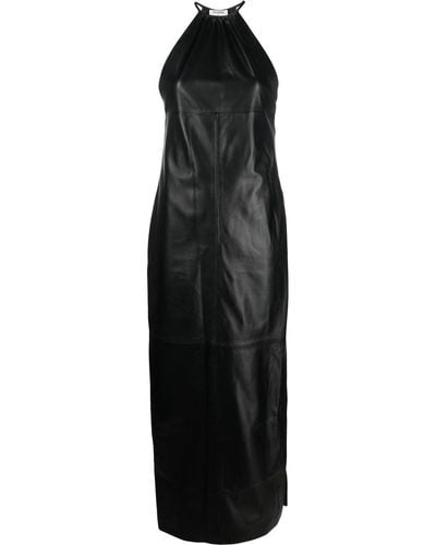 Filippa K Leather Halter-neck Maxi Dress - Black