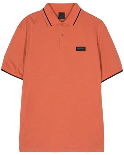Hackett Poloshirt mit Logo-Print - Orange