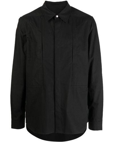 Rick Owens Fitted Long-sleeved Shirt - Black