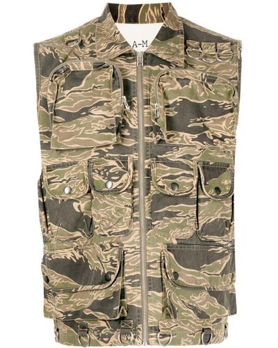 Maharishi Camouflage-print Cargo Vest - Green