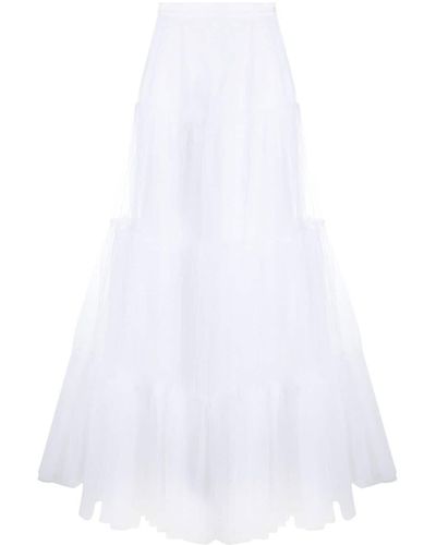 Philosophy Di Lorenzo Serafini Pleated Tulle Maxi Skirt - White