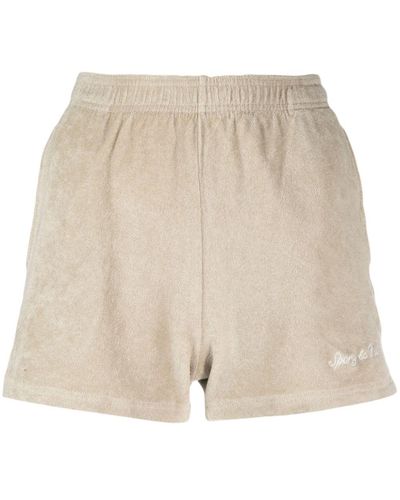 Sporty & Rich Pantalones cortos con logo bordado - Neutro