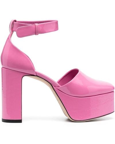 BY FAR Barb 120mm Platform Court Shoes - Pink