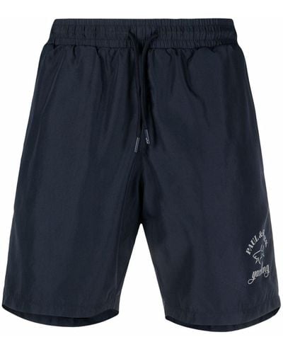 Paul & Shark Logo-print Swim Shorts - Blue