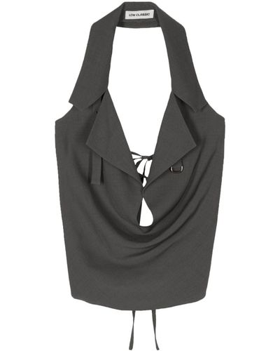 Low Classic Backless halterneck top - Nero