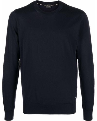 Brioni Crew-neck Wool Sweater - Blue