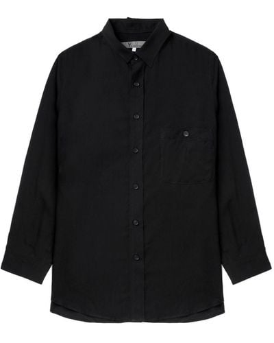 Y's Yohji Yamamoto Camisa con cuello asimétrico - Negro