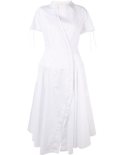 Aganovich Ausgestelltes Hemdkleid - Weiß