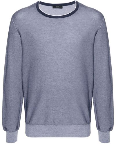 Fay Pullover mit Logo-Stickerei - Blau