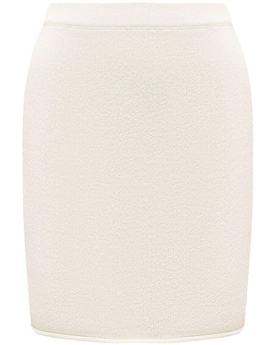 12 STOREEZ Cotton Knitted Skirt - Natural